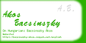akos bacsinszky business card