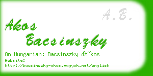 akos bacsinszky business card